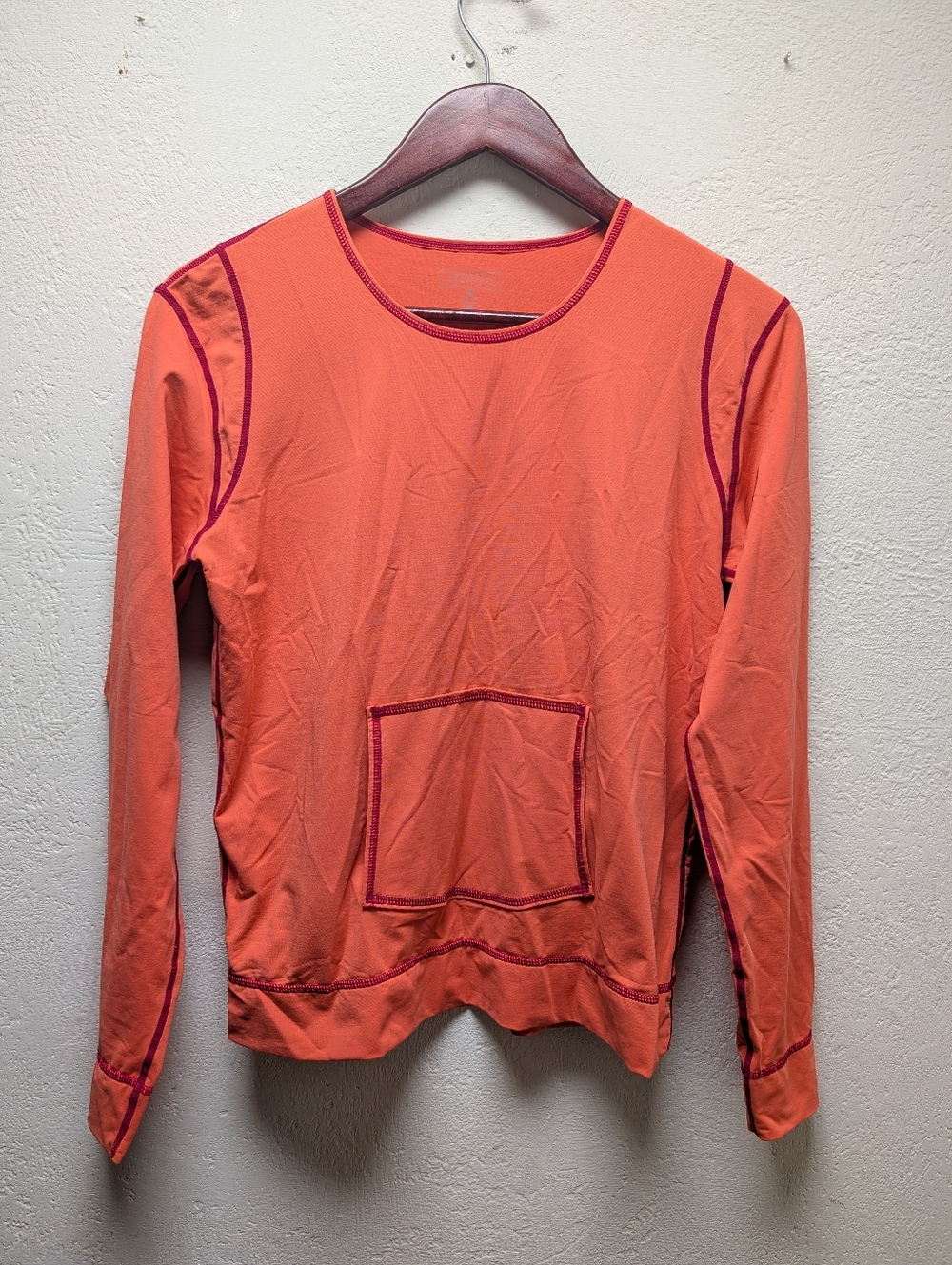 ATHLETA 683751 Orange Long Sleeve Rash Guard Swim Shirt Top Stretch SIZE Medium